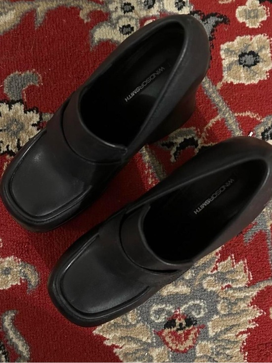 Windsor Smith Black Platform Block Heel Loafers - Picture 2 of 5